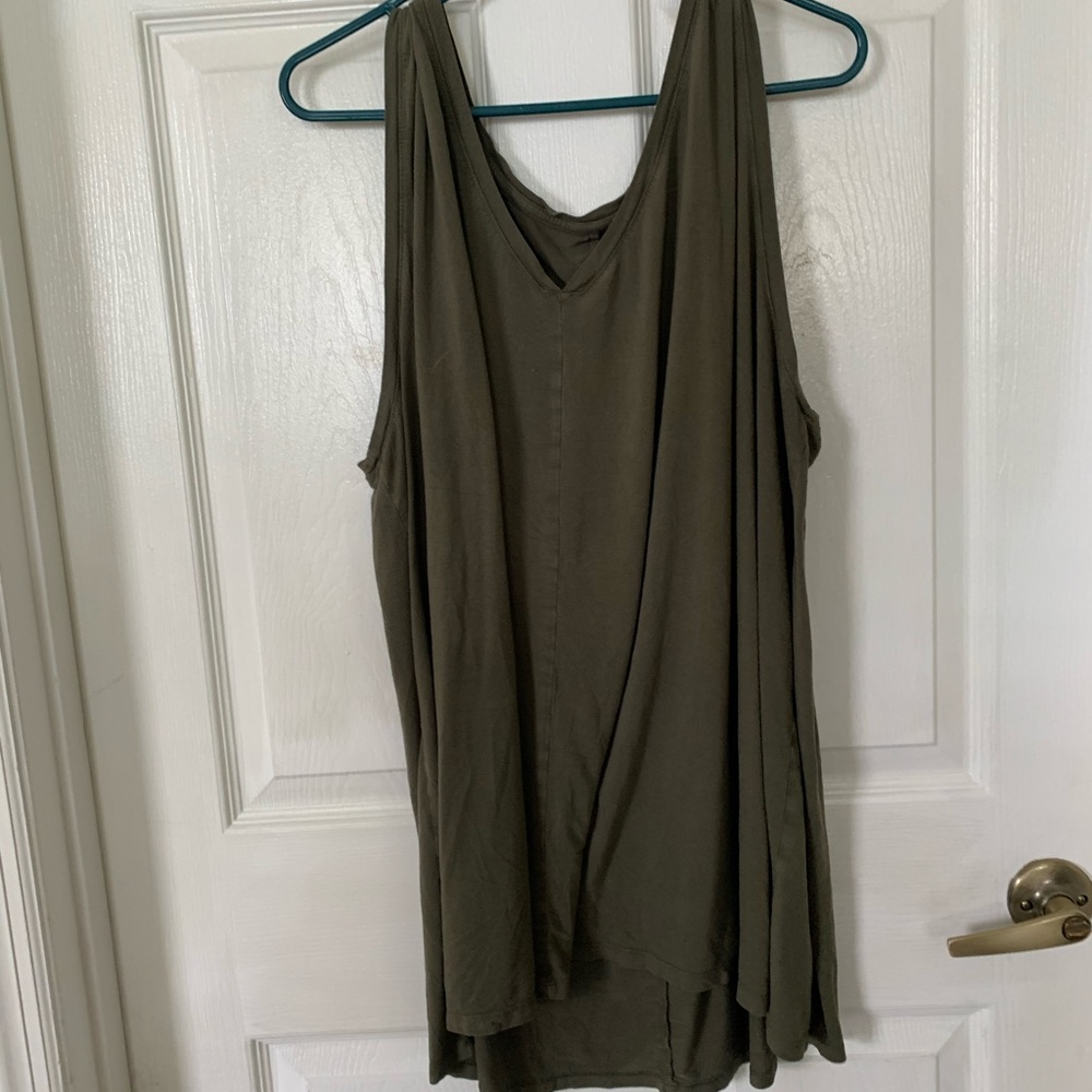 Lane Bryant Green Swing Tank. Soft!